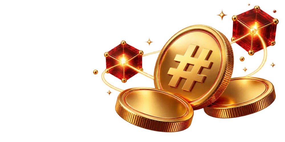 红金区块与代币的装饰图